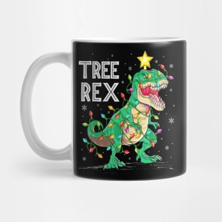 Tree rex Dinosaur Xmas Lighting Santa Dinosaur Christmas Mug